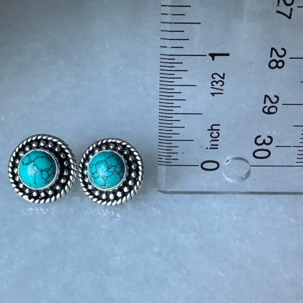 NWOT Sundance Blooming Wreath Earrings, Turquoise, Sterling Silver - Picture 4 of 4
